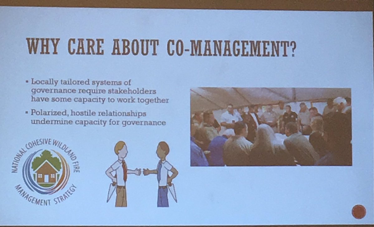 GPFireScience's tweet photo. Itโs nice to hear a talk by Branda Nowell @NCState in person at #firecon19. She gave a webinar for @gpfirescience last fall, โ Co-managing #wildfires.....โ
#afefirecon19 https://t.co/4wRmB1j7Zg