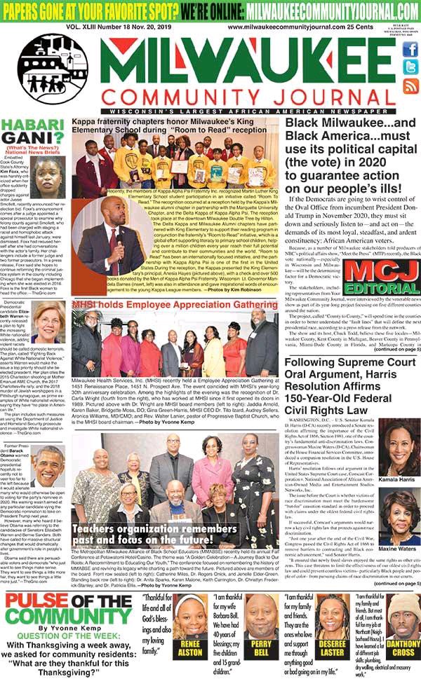 NewsManMitch's tweet photo. This my first posting of the front of the newspaper I work for, the #milwaukeecommunityjournal. We focus on issues pertaining to the city's #BlackCommunity, while accentuating our #communitys #positives ! https://t.co/AIZwxxTJ5O