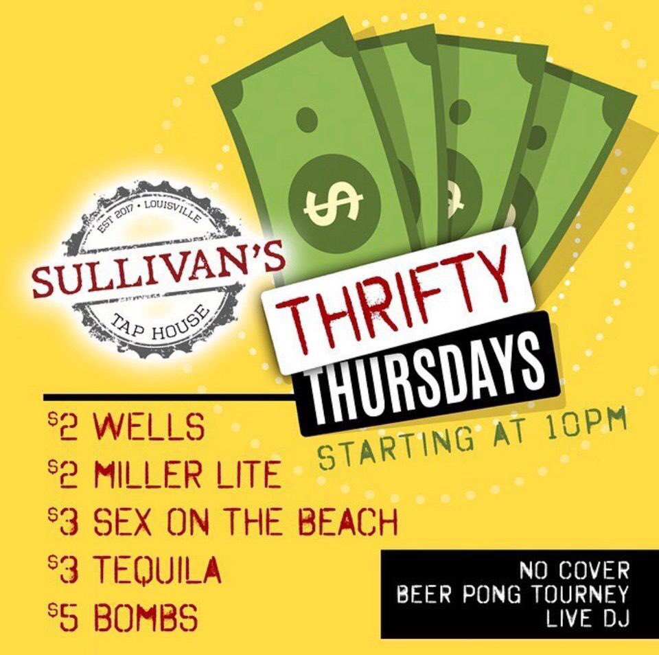 SullivansTapLou's tweet photo. We are one day away till the weekend people!!! You got this!!! And even if you don’t got it, we have $300 beer pong to win TONIGHT!!! Just look at these drink specials we got going on too! https://t.co/92zaeKlr05
