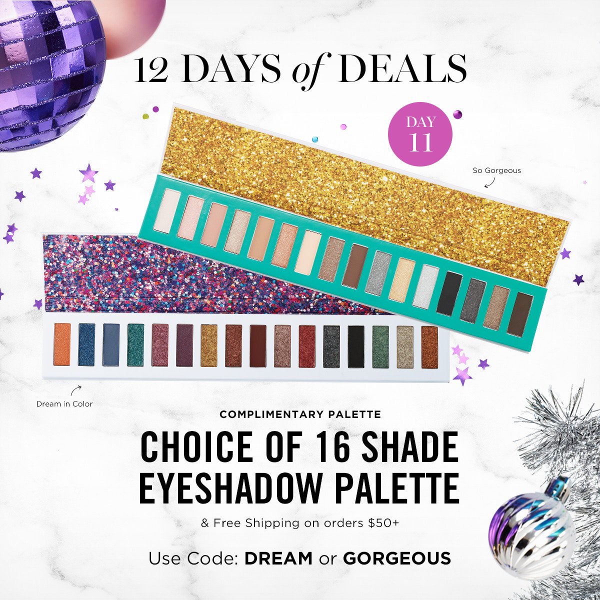 roombaba's tweet photo. #12DAYSOFDEALS
Complimentary 16 Shade Eyeshadow Palette when you order $50 or more on my online store...You get to pick which one....use code DREAM or GORGEOUS https://t.co/kNf1zRW4Ng  #eyeshadow  #freebie #freeshipping https://t.co/JJQLalK7dl