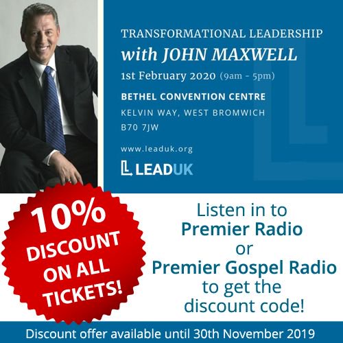 Leaduk_'s tweet photo. Have you booked your ticket for the @JohnCMaxwell Transformational Leadership Conference on 1st Feb 2020? Get the 10% discount code by listening in to @PremierGospel or @PremierRadio

#LeadershipWeek19 #leadershipthatdelivers @JohnMaxwellTeam @JohnMaxwellCo https://t.co/nykXpT0w5V