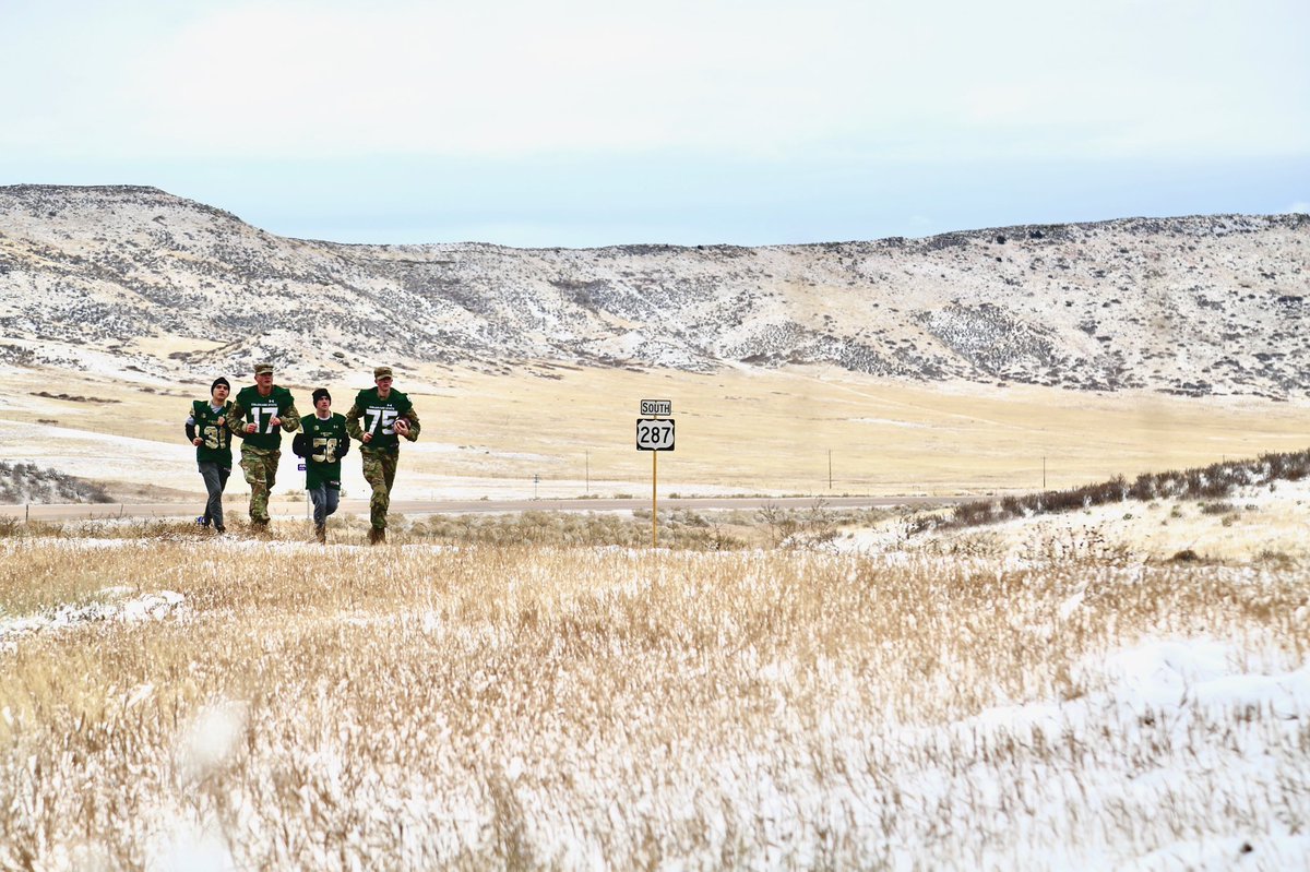 CSUFootball's tweet photo. The boots march on.... #BootRun https://t.co/apIIGuvwMr
