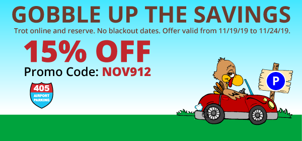 SPPlusSoCal's tweet image. Gobble Up These Savings on Parking near #LAX 
15% OFF through 11/24 | bit.ly/405_NovPromo2