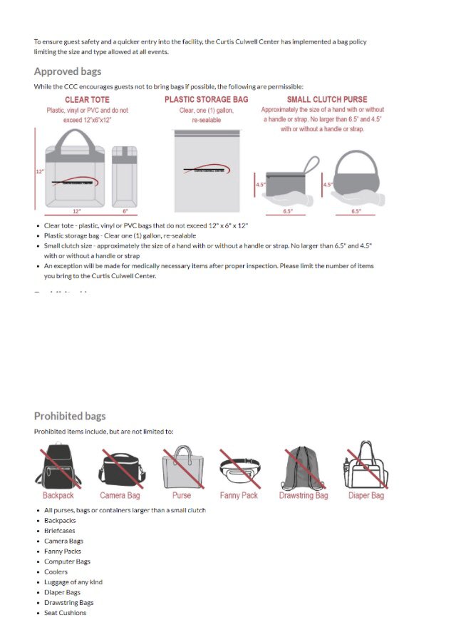 RP Pack- Let’s pack the Chris Culwell Center in Purple! Check out the bag policy before you head to the game!