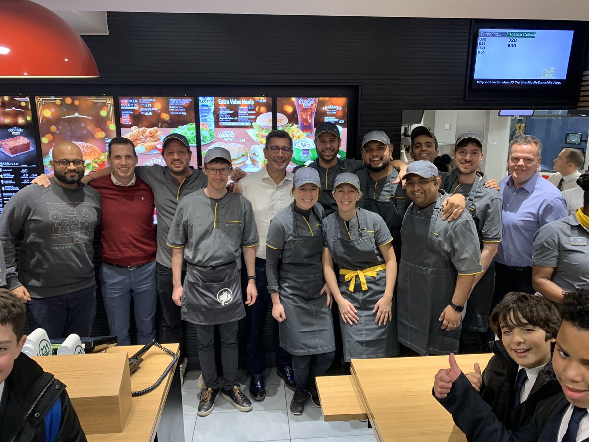 Great day with the Uber Eats territory managers. Learning how to cook our burgers and fries at my Mcd Stanmore