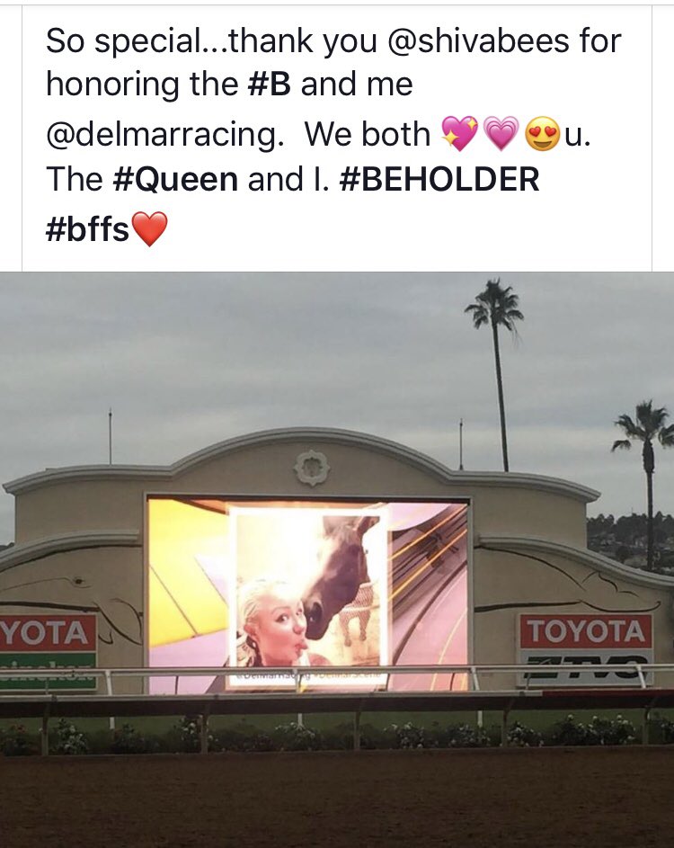 Just a nice, silly memory from a time before things went to hell. (Don’t be too harsh on the pic, I had just gotten out of the shower at Del Mar, on one of my many nightly checkups on the Queen.