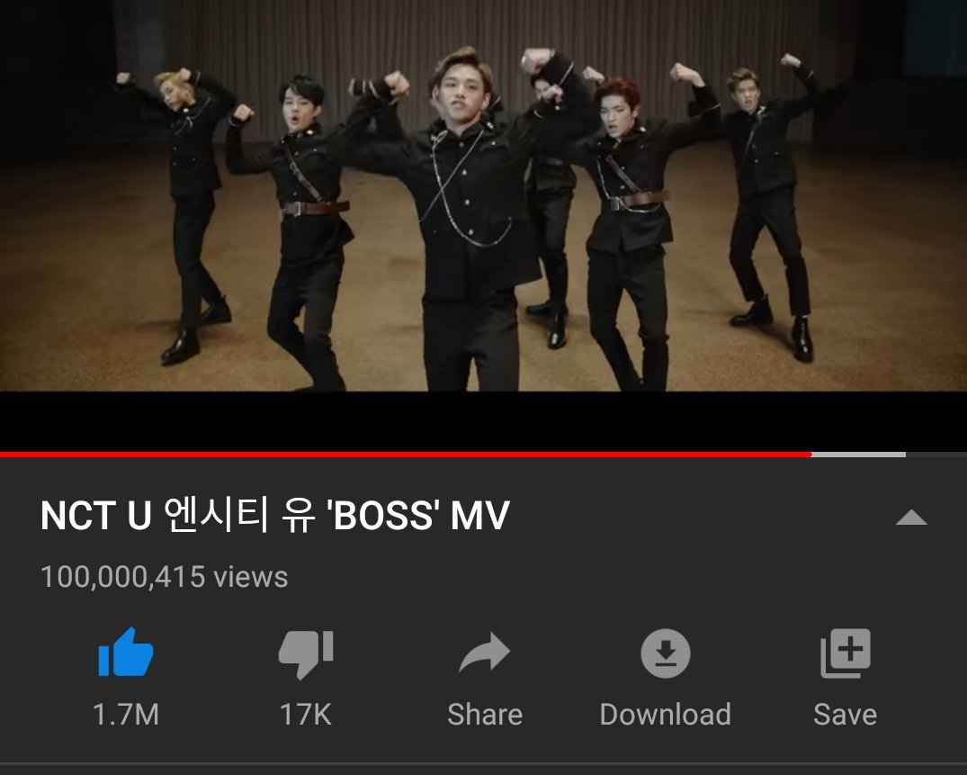 191122 'BOSS' became the first NCT & NCT U MV to hit 100M views! 🎉https://youtu.be/0AUFyFEt35g @NCTsmtown #BOSS100M