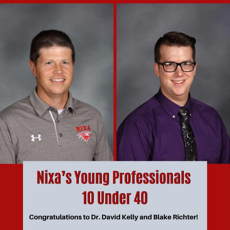 nixaschools's tweet image. Congratulations to Dr. David Kelly and Blake Richter who were named in Nixa’s Young Professionals 10 Under 40 for Christian County. The list is compiled by the Nixa Young Professionals and the Nixa Chamber. 👏🏅