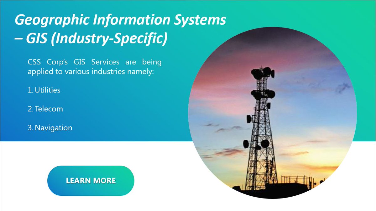 movate_inc's tweet photo. CSS Corp's Industry Specific #Geospatial Solutions along with 3D GIS #Mappingservices have helped companies in the #utilities, #telecom, and #navigation space. Learn more about how we are making an impact here: https://t.co/dXOcZpjdwL https://t.co/5svpkaus3j
