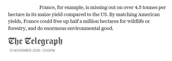 5. Or, take another example, how France is being beaten by the US in the production of maize.