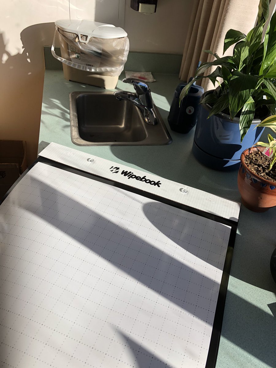 Mrs_Naugler's tweet image. Ordered Sunday, arrived today - will be used in my classroom this afternoon! Can’t wait!! @Wipebook #verticalsurface #nonpermanent