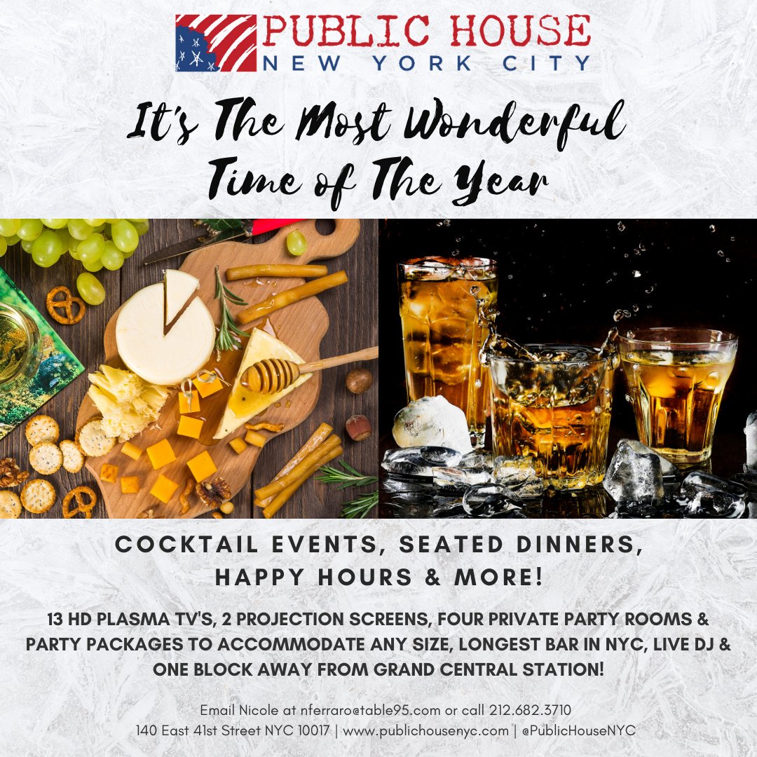 publichousenyc's tweet image. Host Your Holiday Party at Public House! 🥂