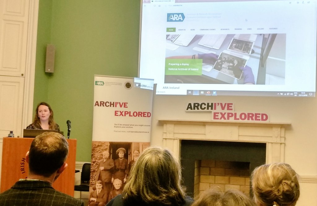 Niamh Ní Charra launching the fantastic new ARA, Ireland website araireland.ie as part of the #ExploreYourArchive campaign massive thanks to @niamhnicharra and @ARAUK_IE #CuardaighDoChartlann