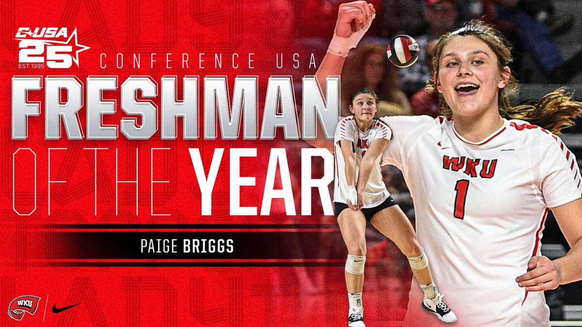 WKUVolleyball's tweet image. Just how special has this season been?

This special ⬇
C-USA Coach of the Year - Travis Hudson
C-USA Player of the Year - Lauren Matthews
C-USA Freshman of the Year - Paige Briggs
C-USA Setter of the Year - Nadia Dieudonne