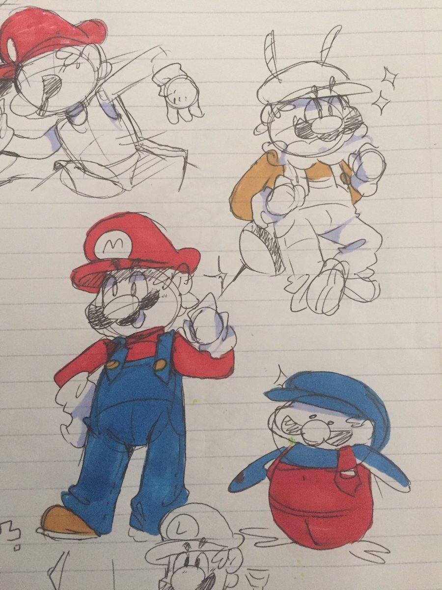 Also because I have them, so MARIO doodles 