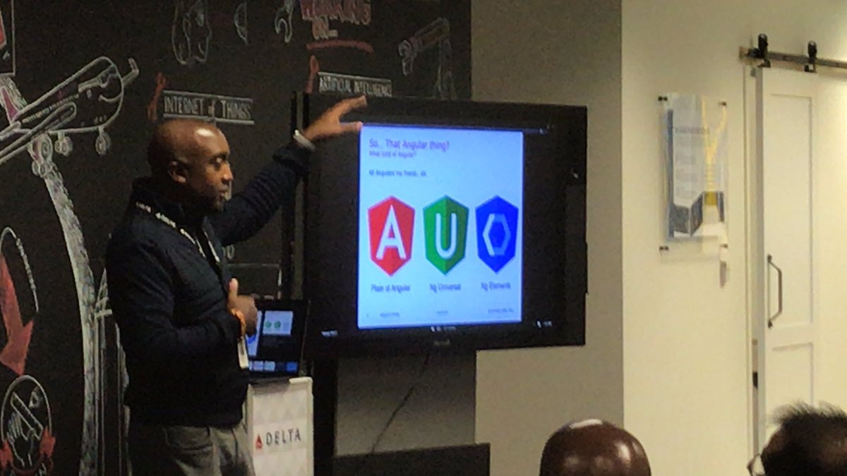 ATL_Angular's tweet image. Learning how @Delta uses the family of #Angular framework to power their business. Understanding what parts to use when through trial and error. #Angular #AngularUniversity