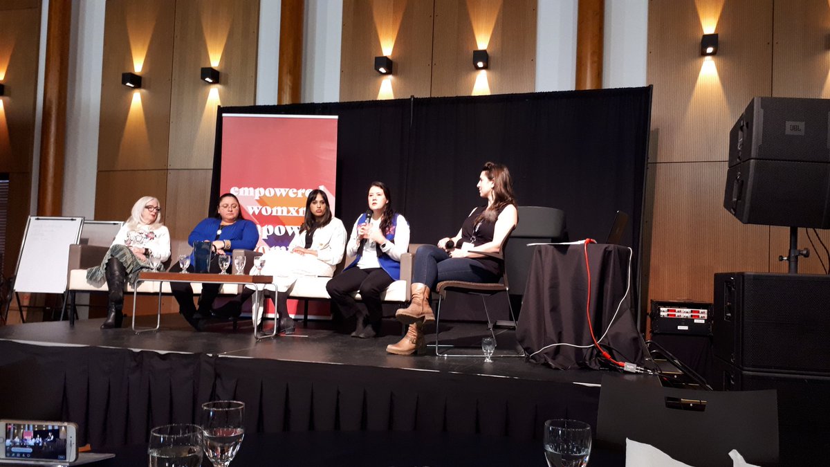 BYTEyukon's tweet photo. Amazing panel centered on reconciliation and Northern leadership with @KluaneAdamek, Jasmina Randhawa, Tosh Southwick and Lesley McCullogh. #sheze #yukonwomen #leadership https://t.co/VvlSfp4SLc