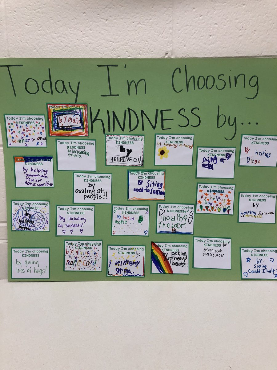 caity_howell's tweet photo. 2nd grade thoughts on kindness and how we can choose it each day! Awesome activity and easy to incorporate into a morning meeting! https://t.co/zdPRPIEPnH