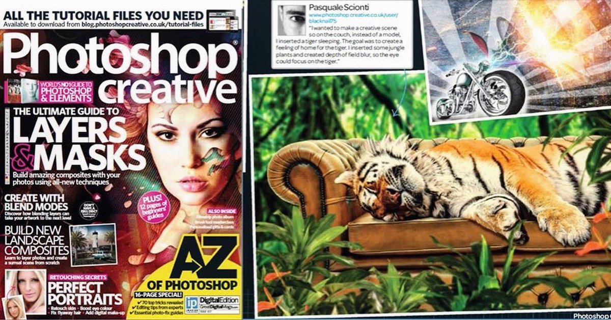 scionti_design's tweet photo. One of my personal Photoshop creation did some years ago and was published on magazine Photoshop Creative
https://t.co/wz0g55z2fP
#photoshop #jungle #composition #photoretouch #colorcorrection #adobe #photoshopcreative #magazine #published @Photoshop @Adobe https://t.co/gJxKtszxgt