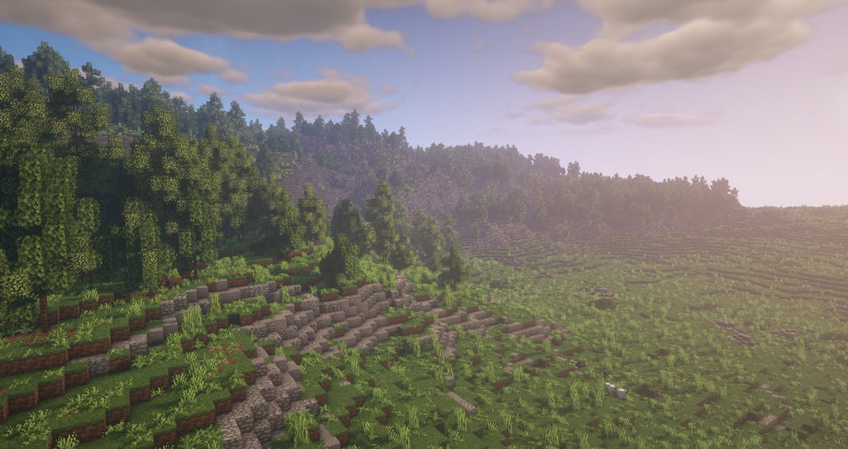 hfranz_official's tweet photo. Been working on some forested hills and grassy plains, defo a WIP but super happy with it so far! 😄 #minecraft #medieval #terraforming #customterrain 
@Grammelz @Viggomanmc https://t.co/jC65BZGH77