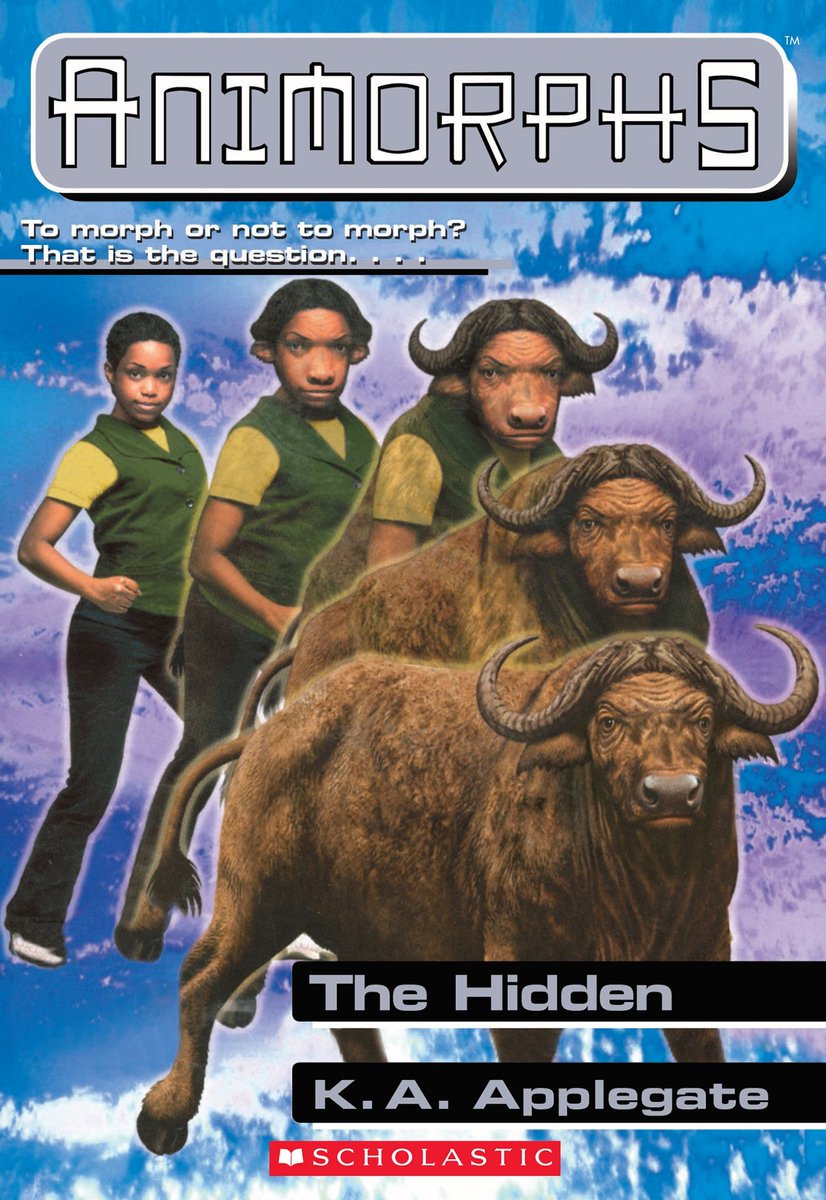  #Animorphs #TheHiddenAliens have tracker 2 hunt teen morphers.While escaping,a buffalo gets morphing powers & turns into man(who is naked?)Girl feels bad about killing him,especially after he saves her from half ant/half her mutant. Aliens kill buffalo.Seagull crashes helicopter