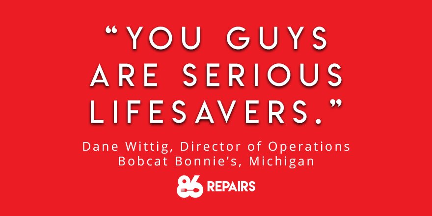 That's what we're here for. To save your life. When the gas range needs new knobs, when the grease trap is leaking bad, when your low boy is in need of help, when a bar cooler isn't working properly, when the water machine has a leak. And the list goes on, and on, and on. 🛠️