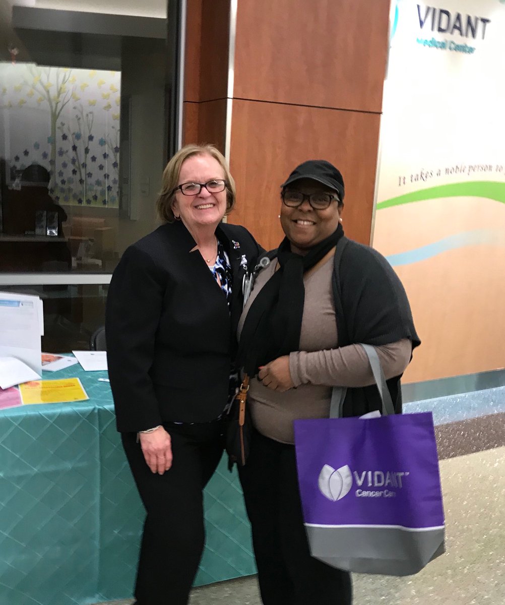 At the “Vidant Power Up for a Healthier You” at the Vidant Cancer Center.  Hear someone hollering across the way - “there’s my advance care planning lady”. Great seeing Cheryl after she &amp; her Dad completed their advance directives 3 years ago at one of our scheduled events!