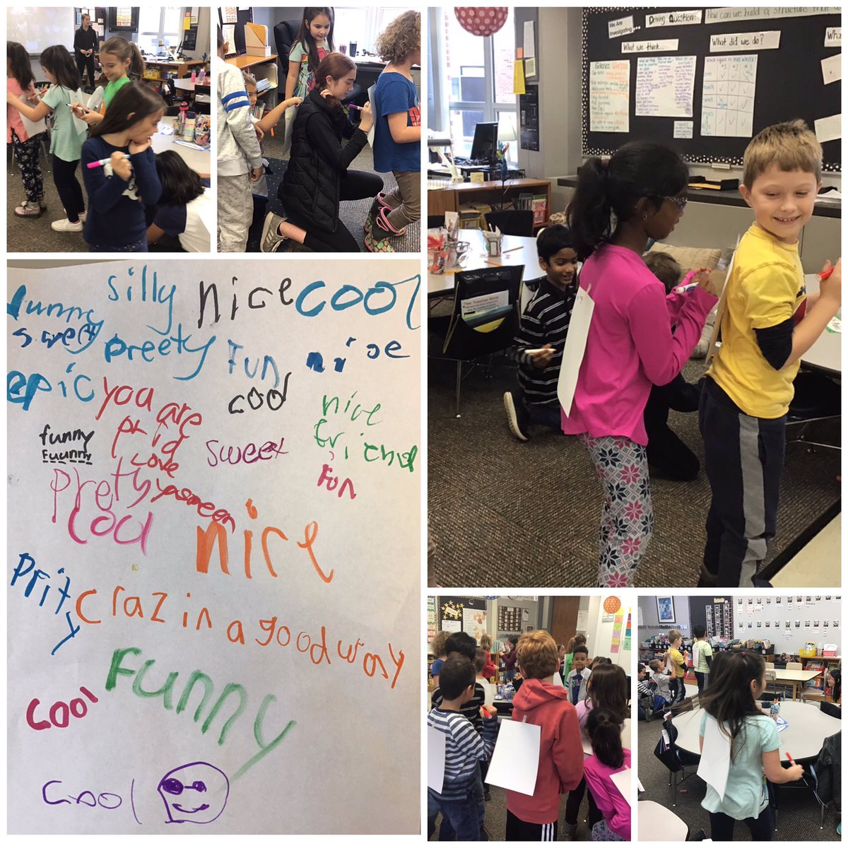 CarlinColette's tweet photo. Spreading kindness by writing down adjectives that describe our friends.  Thank you for the idea @spawlus. We had fun doing this at our last staff meeting. #hillthinkers #onetroy #huskypride https://t.co/BIbGJSVXYp