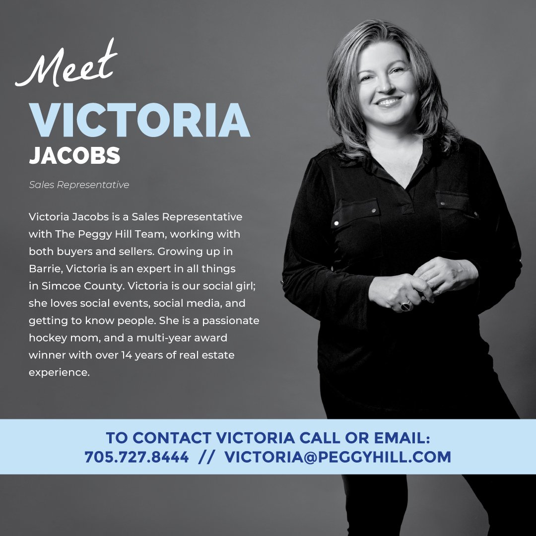 PegHillRealtor's tweet photo. 🎉 We're so excited to introduce one of our newest members of The Peggy Hill Team, @VictoriaJacobs !

📞 Interested in buying or selling your house with Victoria? Give her a call at (705) 727-8444, or email her at victoria@peggyhill.com!

#ThePeggyHillTeam #HomeToStay #PHTFamily https://t.co/m4HqT7VAxu