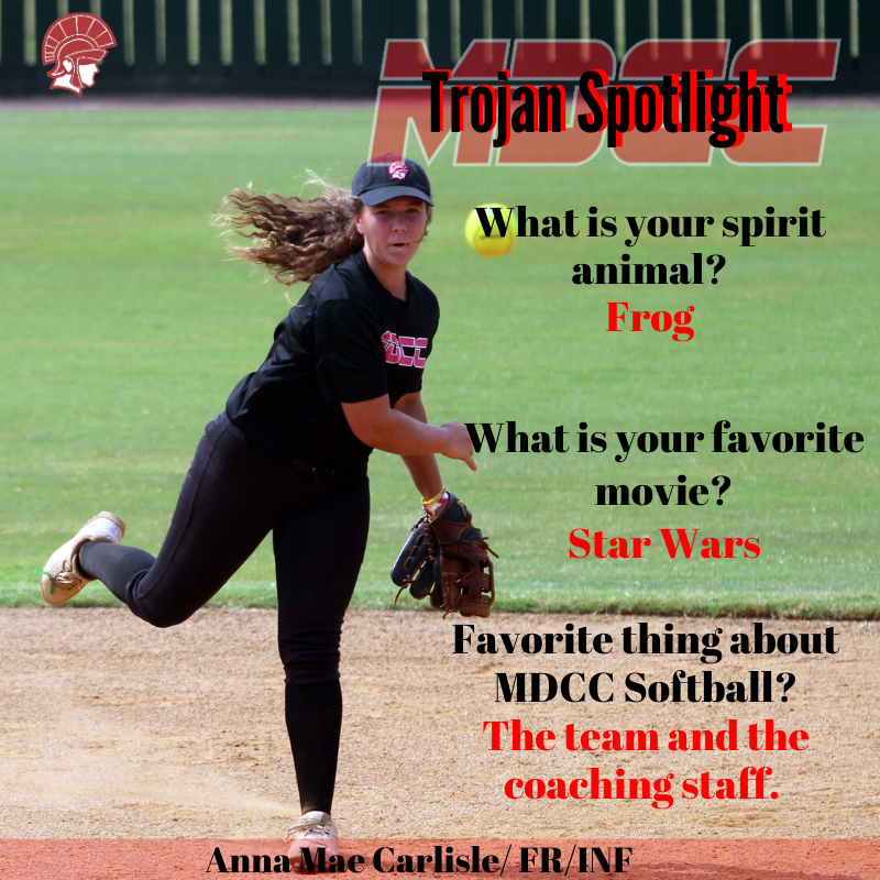 MDCCSB's tweet photo. 🚨TROJAN THURSDAY🚨 Anna Carlisle is our Trojan Spotlight today. Anna is a freshman infielder from Polkfield, MS. Anna is pursuing to be an Orthopedic Surgeon one day.
Go Trojans!
#MDCCSB
#FearTheSpear https://t.co/SRE601NB8X