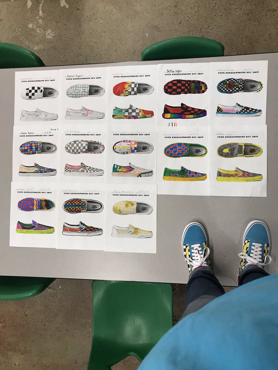 Celebrating #VansCheckerboardDay in STEAM today!!! Some of my student’s creations!! Future looking bright!!! <a href="/AJHhornets/">Azle Jr High</a>