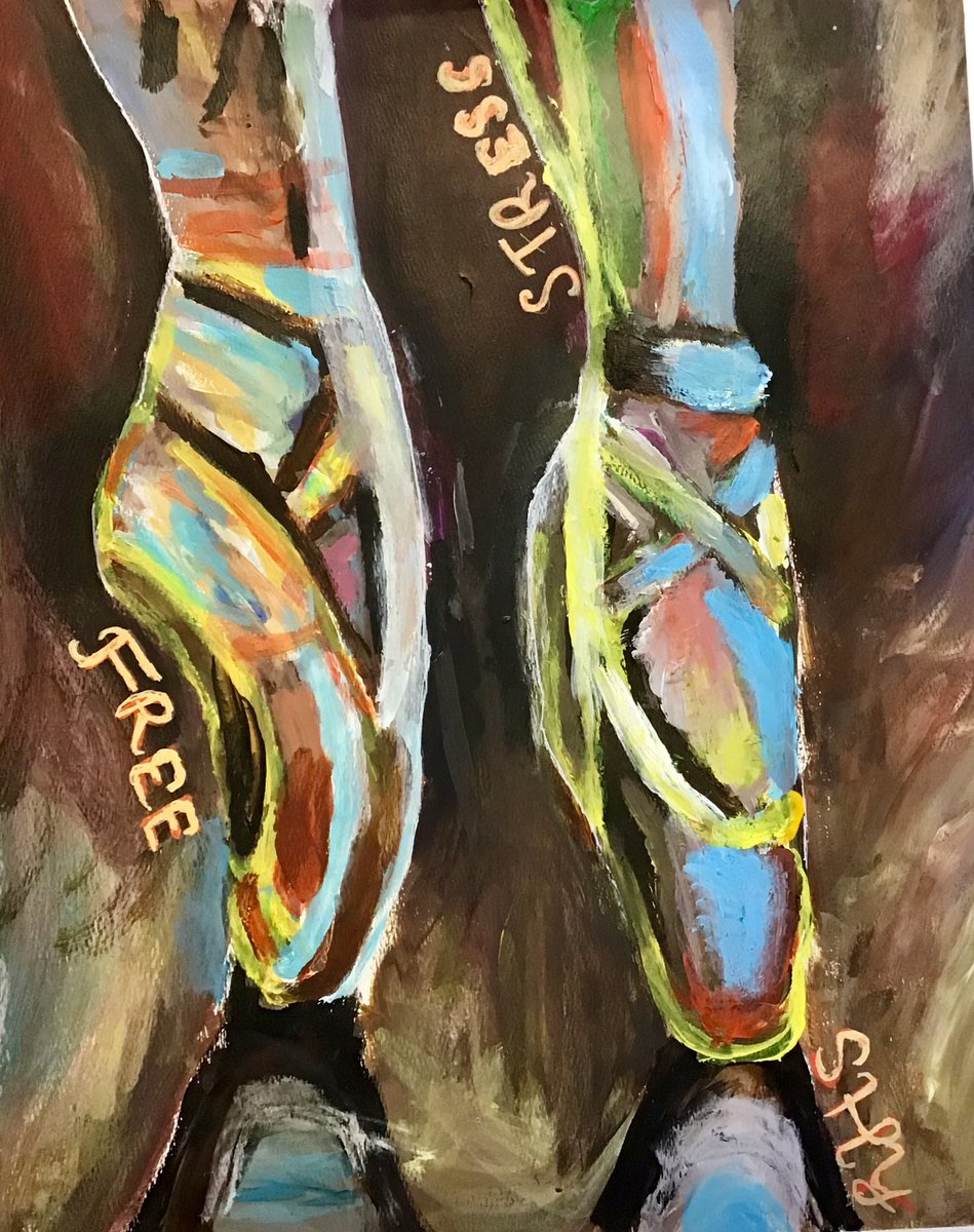 UnfinishedEd's tweet photo. 7th Grade- Completed shoe paintings. Ss were asked consider what it’s like to “walk in someone else’s shoes”. Writing composition preceded the painting. Text was then incorporated into final painting. @GilmanSchool @MDartED @msdefinearts #empathy #arteducation #imageandtext https://t.co/tfzX9adtvA