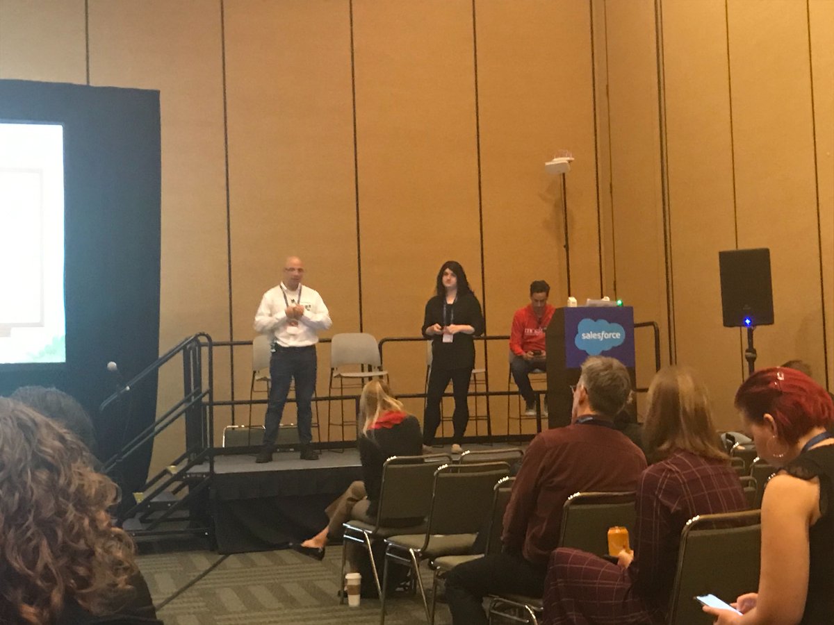 Formstack's tweet image. Keegan Amrose of @biggreen, @stevansimich of @MogliSMS and our VP of Partnerships @MoneyballMktr in action! #DF19