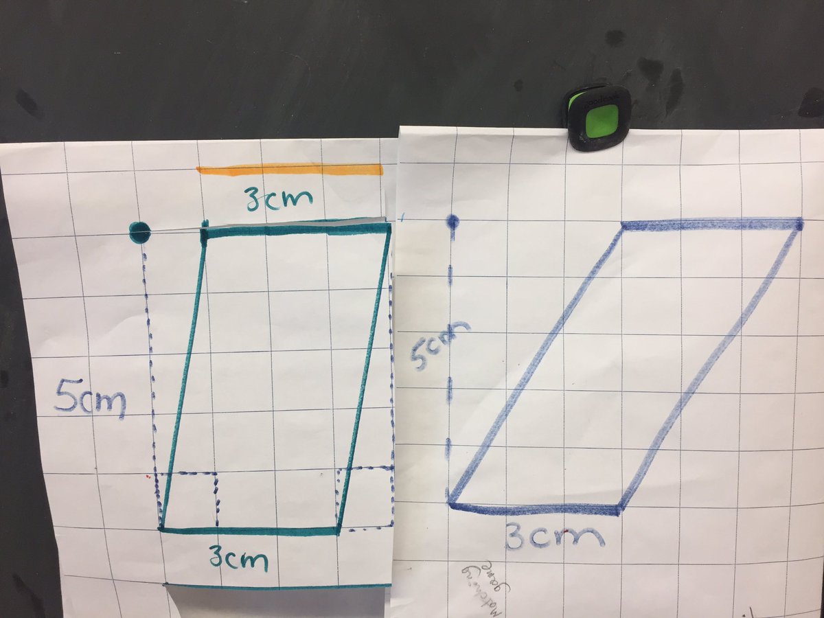 JennMills_TLDSB's tweet image. Do these 2 parallelograms have the same area? Most students said No until they had to prove it! Learning was so much greater when they cut &amp;amp; manipulated the shapes instead of just having them use the formula to figure it out! A lot of lightbulbs went off! @RidgewoodPS #tldsbmath
