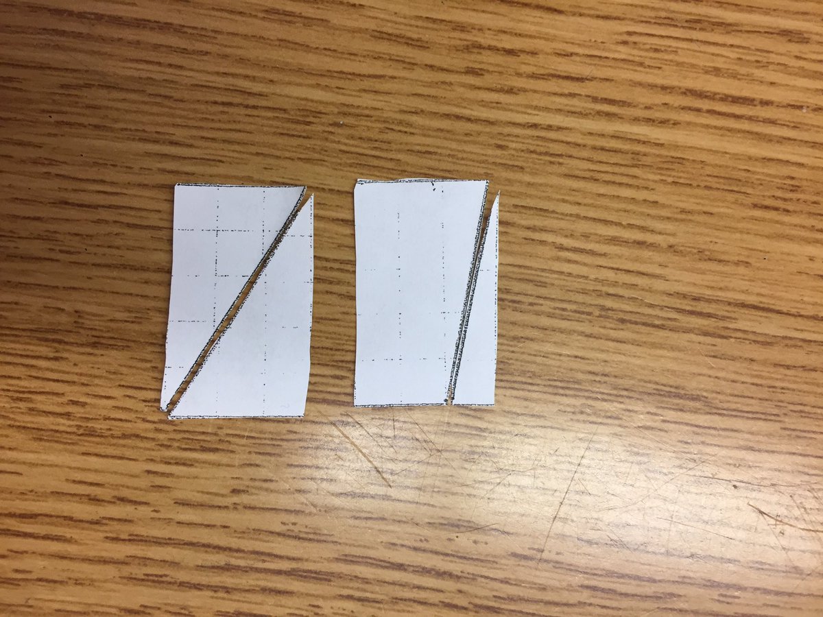 JennMills_TLDSB's tweet image. Do these 2 parallelograms have the same area? Most students said No until they had to prove it! Learning was so much greater when they cut &amp;amp; manipulated the shapes instead of just having them use the formula to figure it out! A lot of lightbulbs went off! @RidgewoodPS #tldsbmath