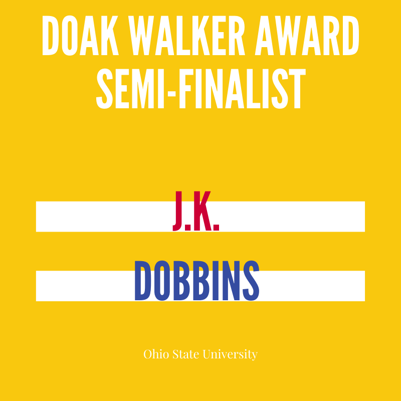 DoakWalkerAward's tweet photo. Congratulations to semi-finalist JK Dobbins!
@jkdobbins22 @ohiostatefb https://t.co/MVtIWDcYwh