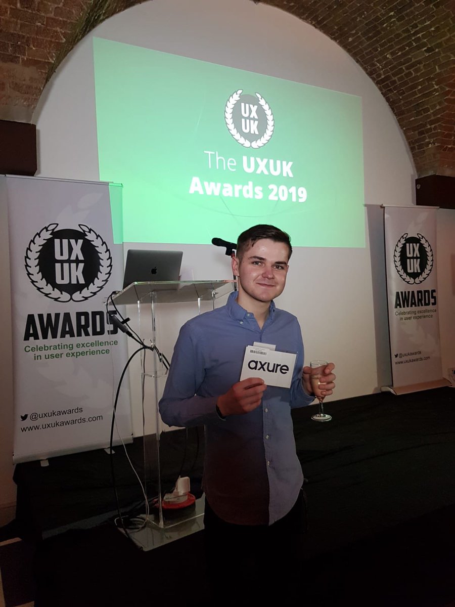 Congratulations to <a href="/jakeaaroncohen/">Jake</a> for winning one of our <a href="/axurerp/">Axure</a> prizes! 👏👏
#UXUKAwards19 #congrats
