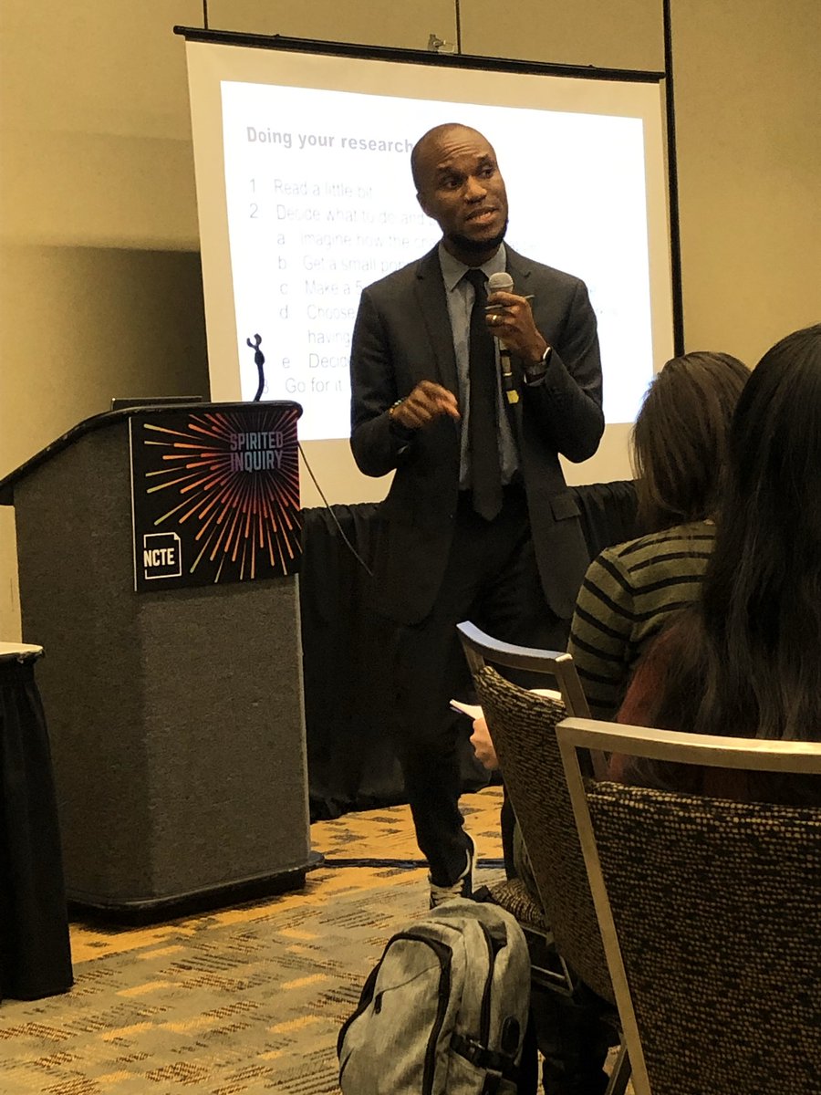 <a href="/MisterMinor/">Cornelius Minor</a> telling us we are the experts of our own classroooms and students and not to wait for outside experts to tell us what to do. Teaching as action research’s Yes... #teachlikeyourself #NCTE19