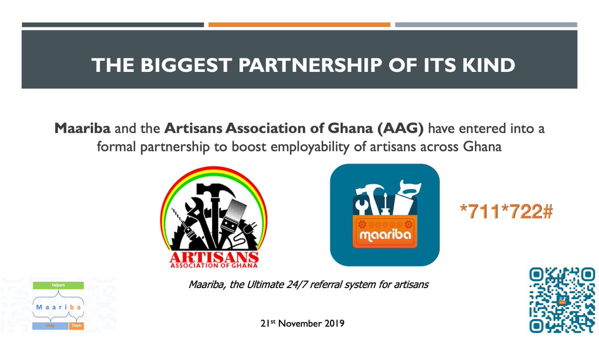 MaaribaLimited's tweet photo. The biggest partnership of its kind!!!

Maariba and the Artisans Association of Ghana (AAG) have entered into a formal partnership to boost employability of artisans across Ghana

#artisansgh, #Maaribalimited, #Artisansghana, #artisan_gh, https://t.co/iBxqSWyeG3