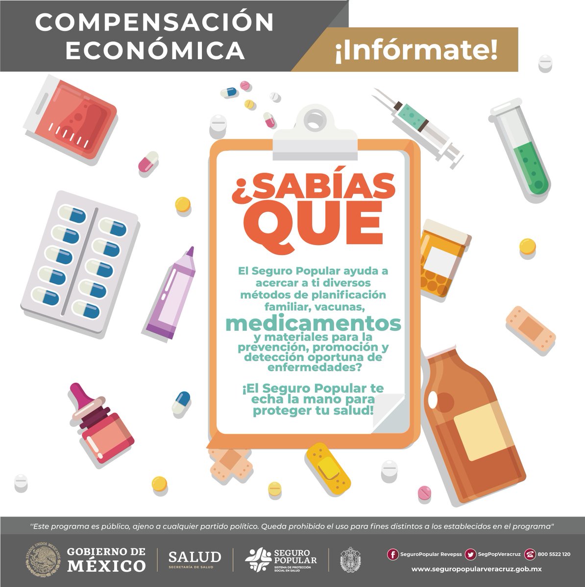 SegPopVeracruz's tweet photo. ¿Estás afiliado a otro Estado de la República y recibiste atención médica en Veracruz? 👨‍⚕️👩‍⚕️

El personal de la Unidad Médica te brindará una Hoja de No cobro.

#CompensaciónEconómica #SeguroPopular #Veracruz https://t.co/V15qTxzTs1