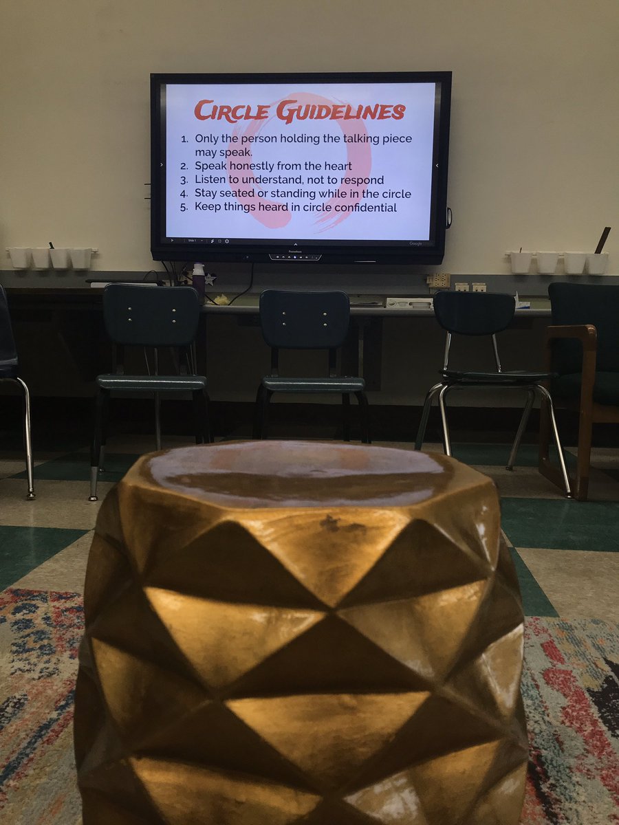 dwsteven's tweet photo. A large group of educators from the middle school were trained in community building circles by Partners In Restorative Initiatives out of Rochester, NY earlier this year. I’m excited to facilitate my first circles in class tomorrow &amp; Monday. #BeBoldSLMS #RestorativePractices https://t.co/dhIKwKYTYq