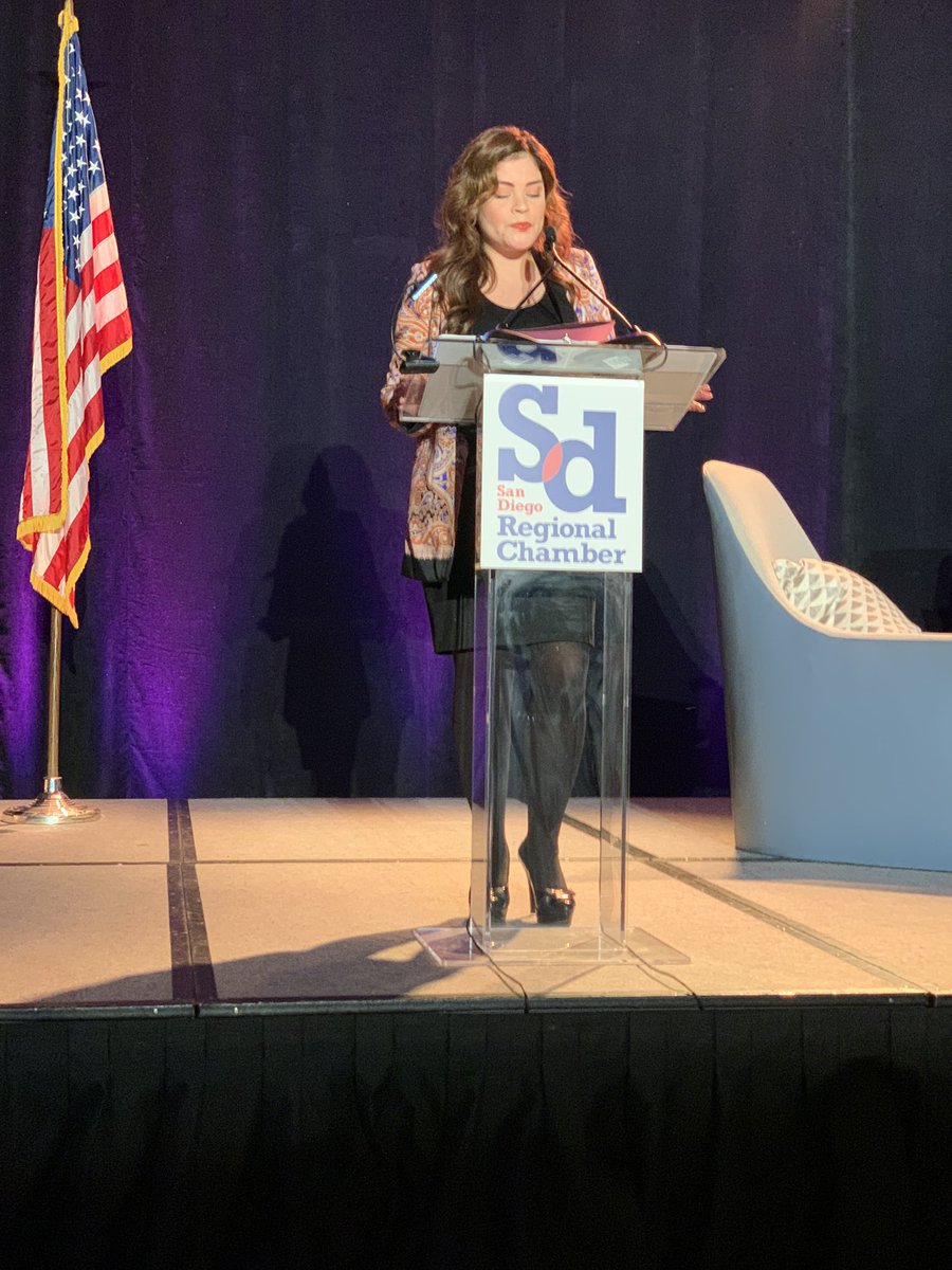 LouisEscareno's tweet photo. San Diego Regional VP & Border Trade Alliance Chair Paola Avila & SIMNSA’s Carolina Chavez shine as they lead program w Consul’s of US, Canada, & Mexico Cali-Baja MegaRegion at our annual International Tribute Luncheon. SD Airport Stellar proudly supported #chambertribute19 https://t.co/q0VOXNdzJl