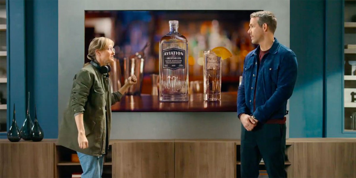 leeodden's tweet photo. Not sure if "Turducken of TV advertising" or "TV commercial inception" is the best way to describe this, but I have to admit, it is clever. Ryan Reynolds Sneaks an Aviation Gin Ad Into a Movie Ad Inside a Samsung Ad https://t.co/SjDDTYvXPK via @Adweek https://t.co/TPIe100GFf