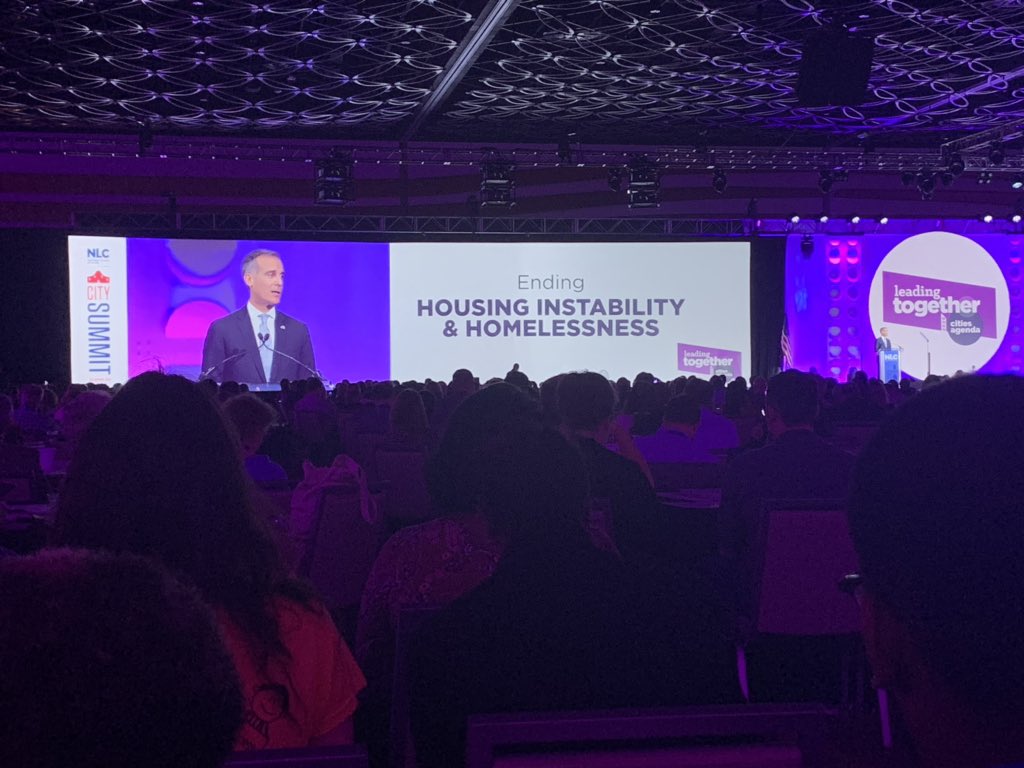 Representing <a href="/SocialFinanceUS/">Social Finance</a> at #NLCCS, listening to LA Mayor Garcetti talk about the cities agenda for the next POTUS-including enacting legislation to #EndHomelessness, build #sustainable infrastructure, #EndGunViolence, and invest in #workforcedevelopment