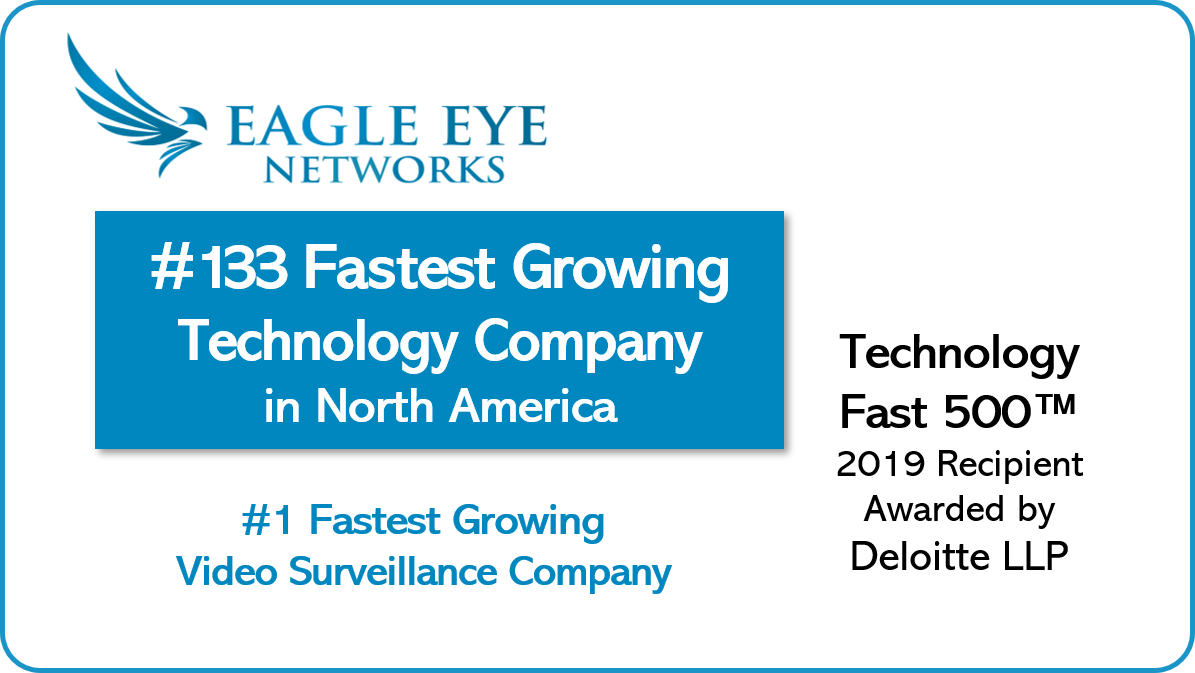Eagle Eye Networks just ranked #133 in Deloitte’s “Technology Fast 500”. Thanks to our customers &amp; resellers for helping us become the #1 fastest growing video surveillance company in North America in the past 3 years.