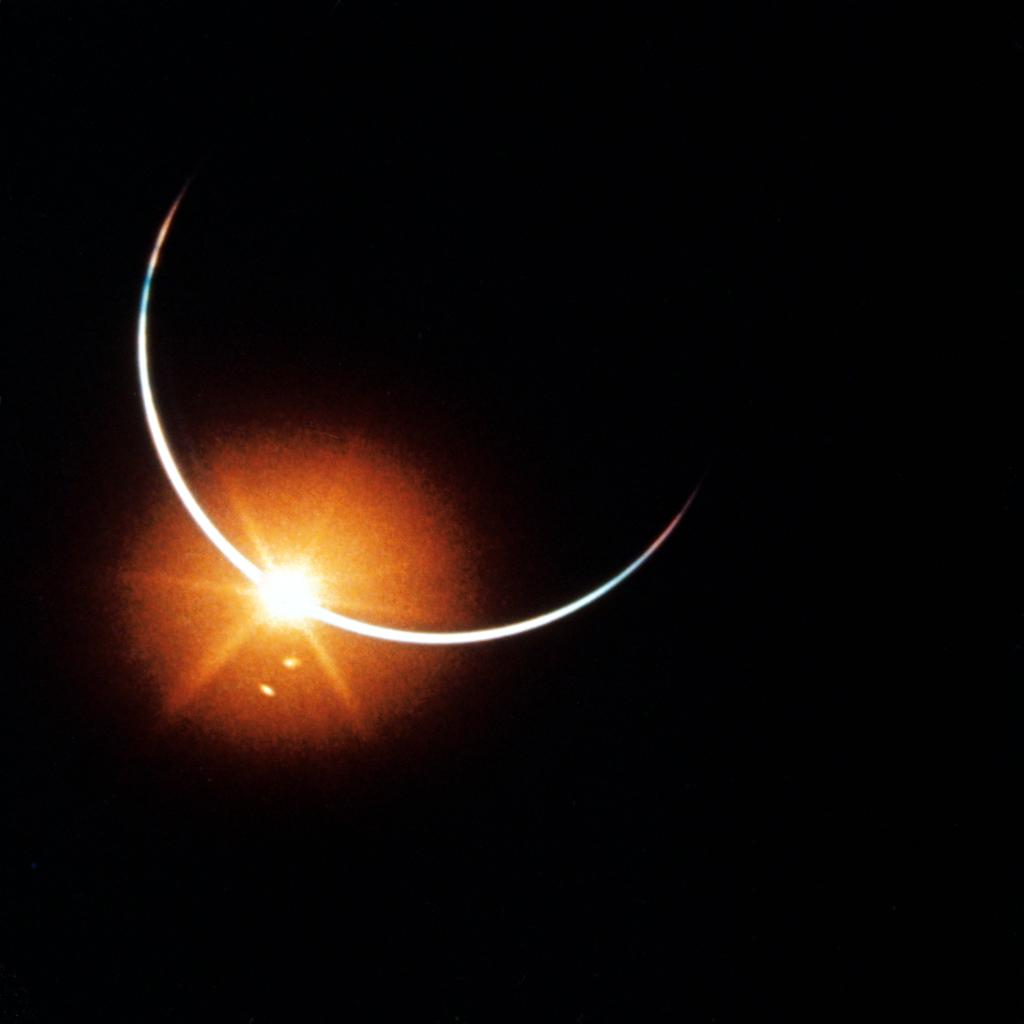 Earth eclipsing the sun as seen from Apollo 12.