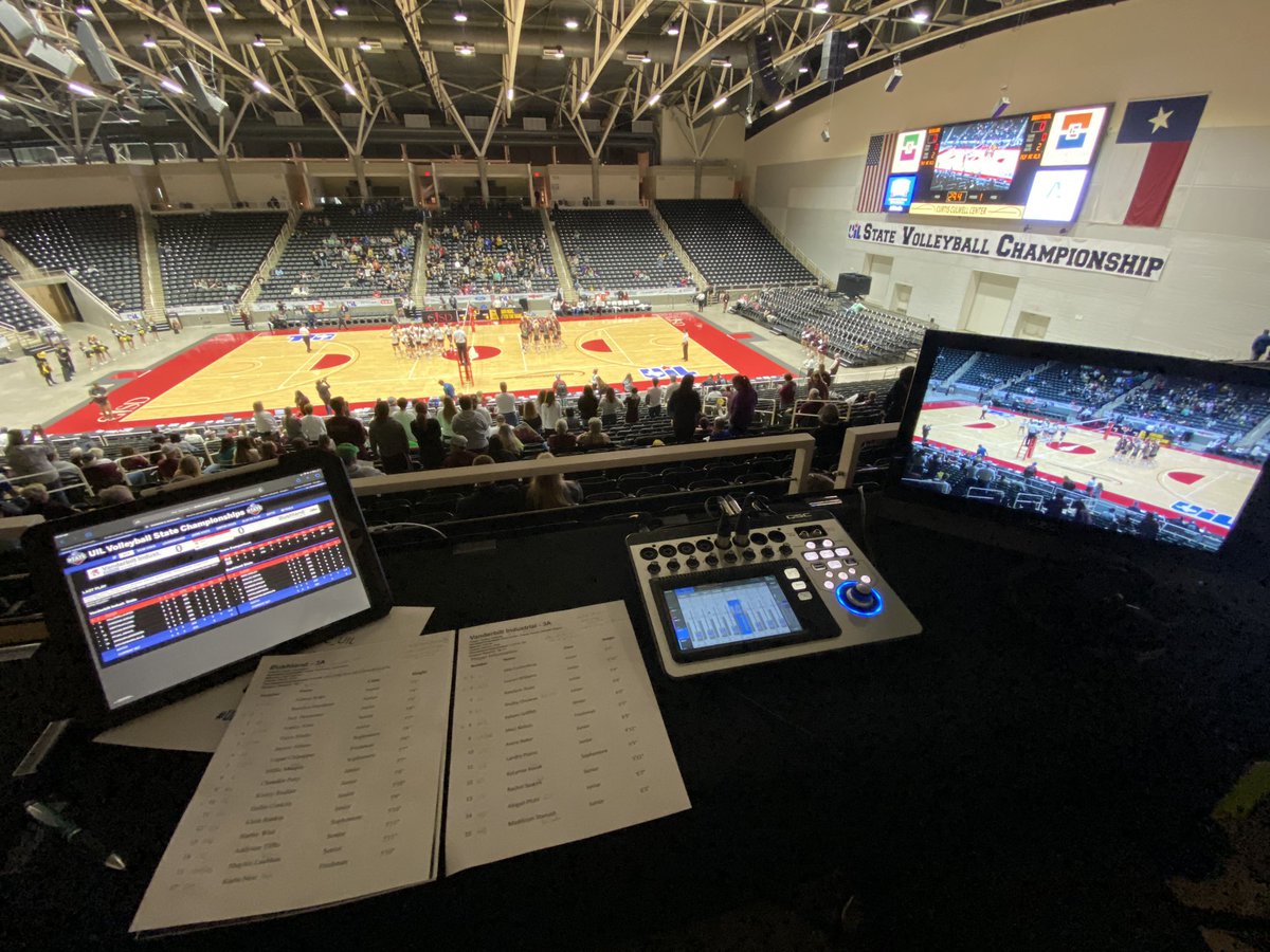 6 matches down, 12 more to go. Just another day at the office calling the @uiltexas State Volleyball Tournement on the @NFHSNetwork ... #UILState #volleyball Day 2