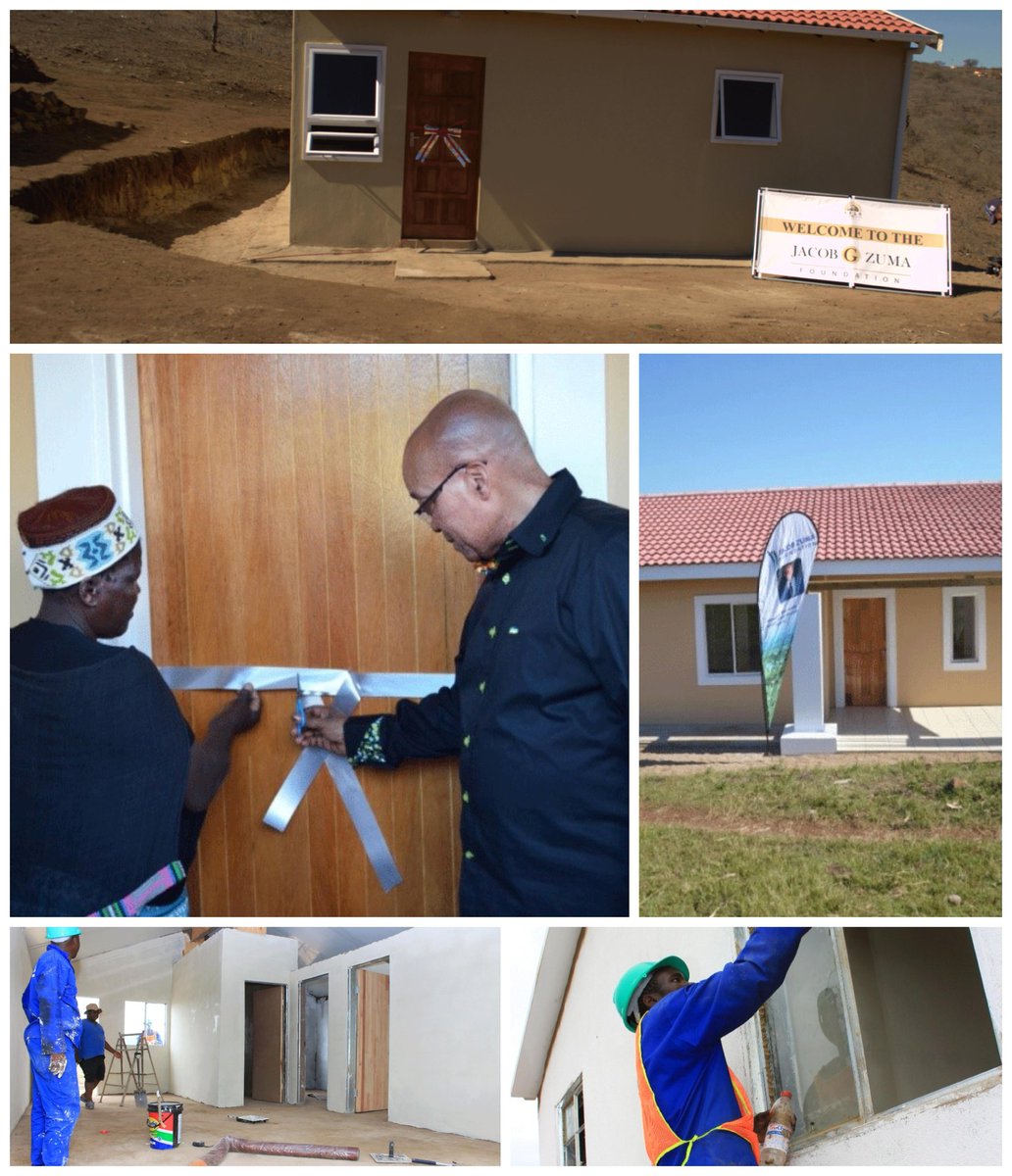 jgzfoundation's tweet photo. Mr Jacob Zuma, through the Jacob Zuma Foundation's "My Shelter" program, provided homes for those living under the most dire conditions with no relief from Government. https://t.co/ixbEnJI54u
