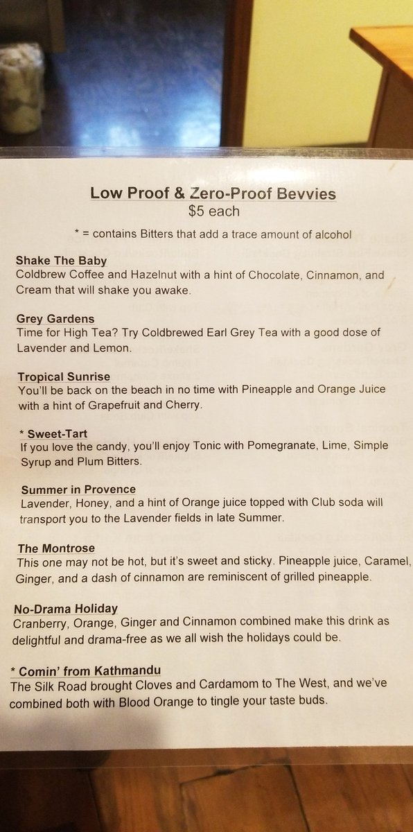 Don't forget, my pretties, we have MOCKTAILS along side our COCKTAILS!!!!