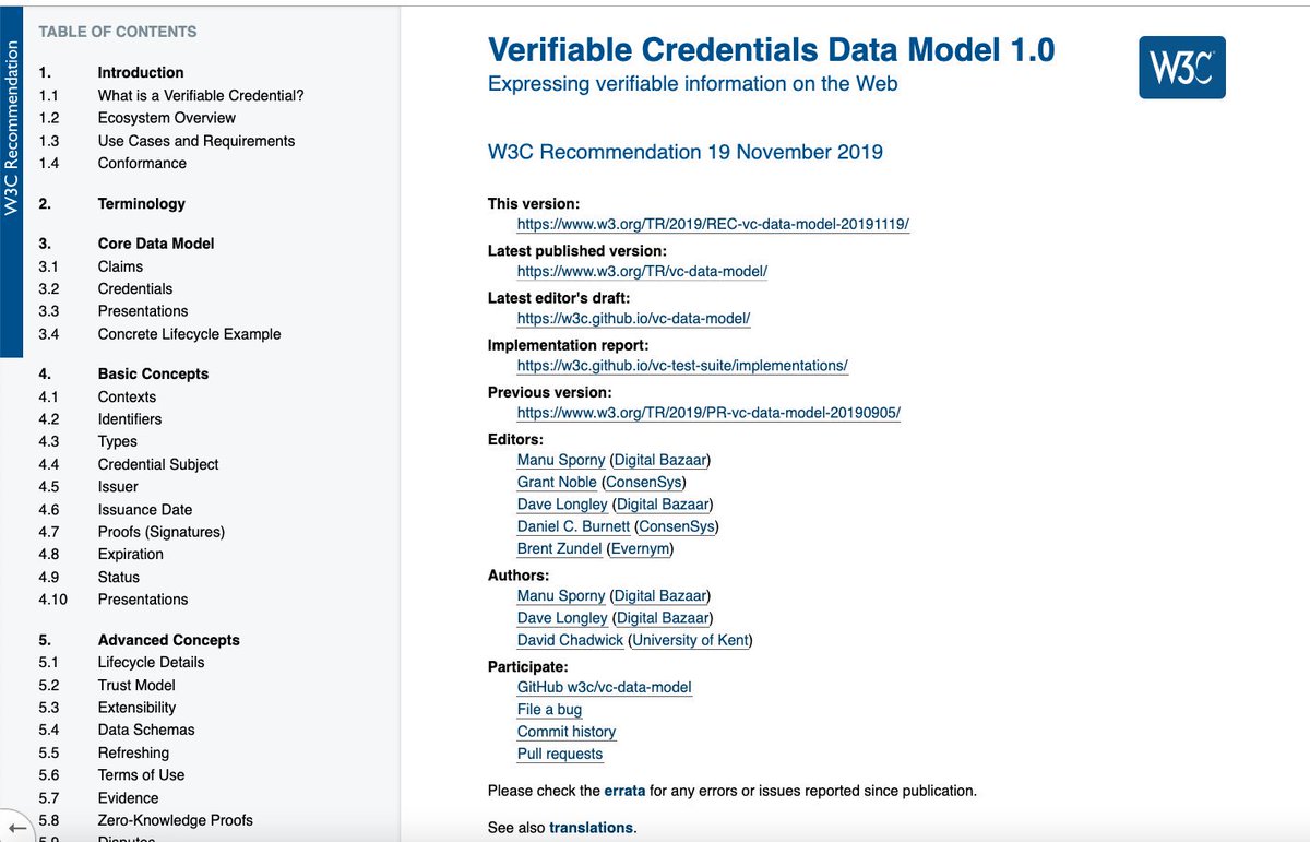 kidehen's tweet photo. looking at the #W3C's doc about Verifiable Credentials Data Model. It includes extended #Metadata embedded in #HTML using #JSONLD and terms from #SchemaOrg: https://t.co/O1nx0l1rB5
Rendition saved to my #SolidPod: https://t.co/kvTH3bzU9m -- adds #RDFTurtle via @dokieli
#RWW https://t.co/dAySuOFsFL